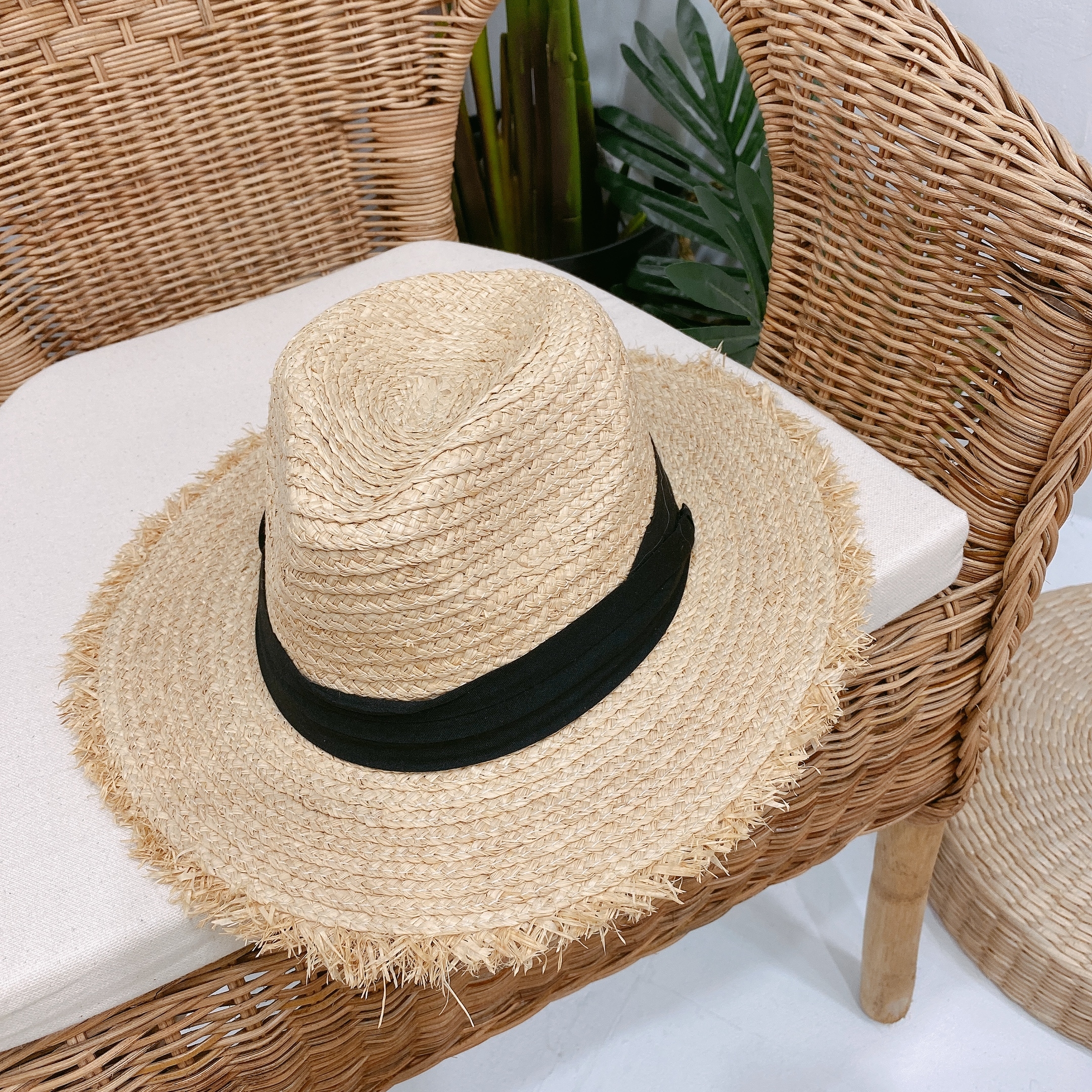 拉菲草紳士型草帽/單一色