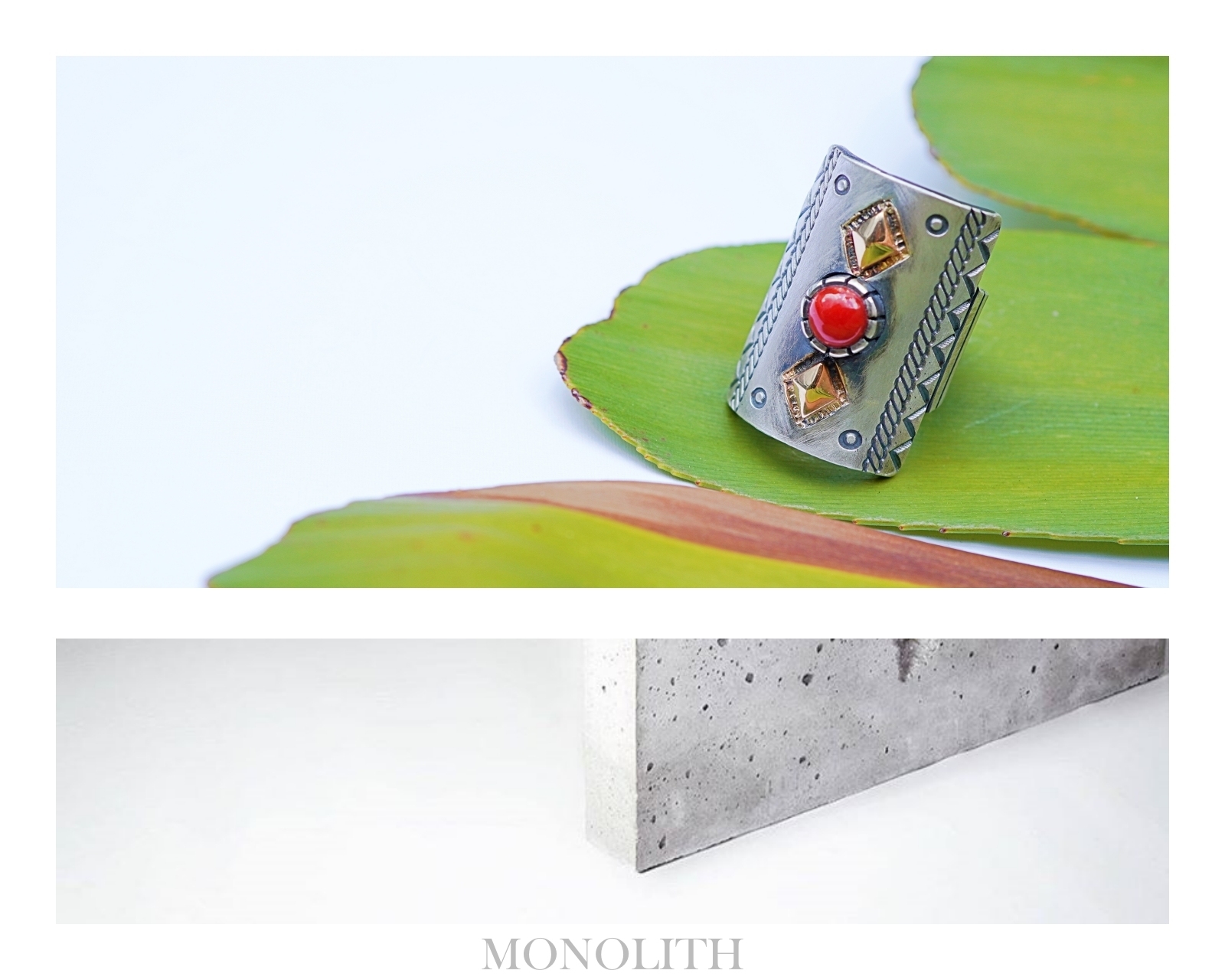 14K紅珊瑚寬版 【 戒指 】