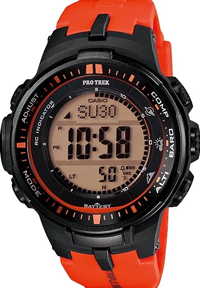 萬年鐘錶 - CASIO PRO TREK  太陽能電波  登山錶  PRW-3000-4  錶徑 : 47 mm