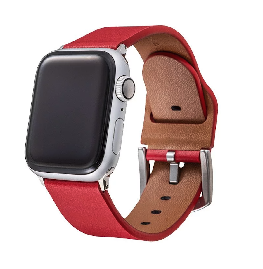 GRAMAS Apple Watch 義大利經典皮革表帶 紅色