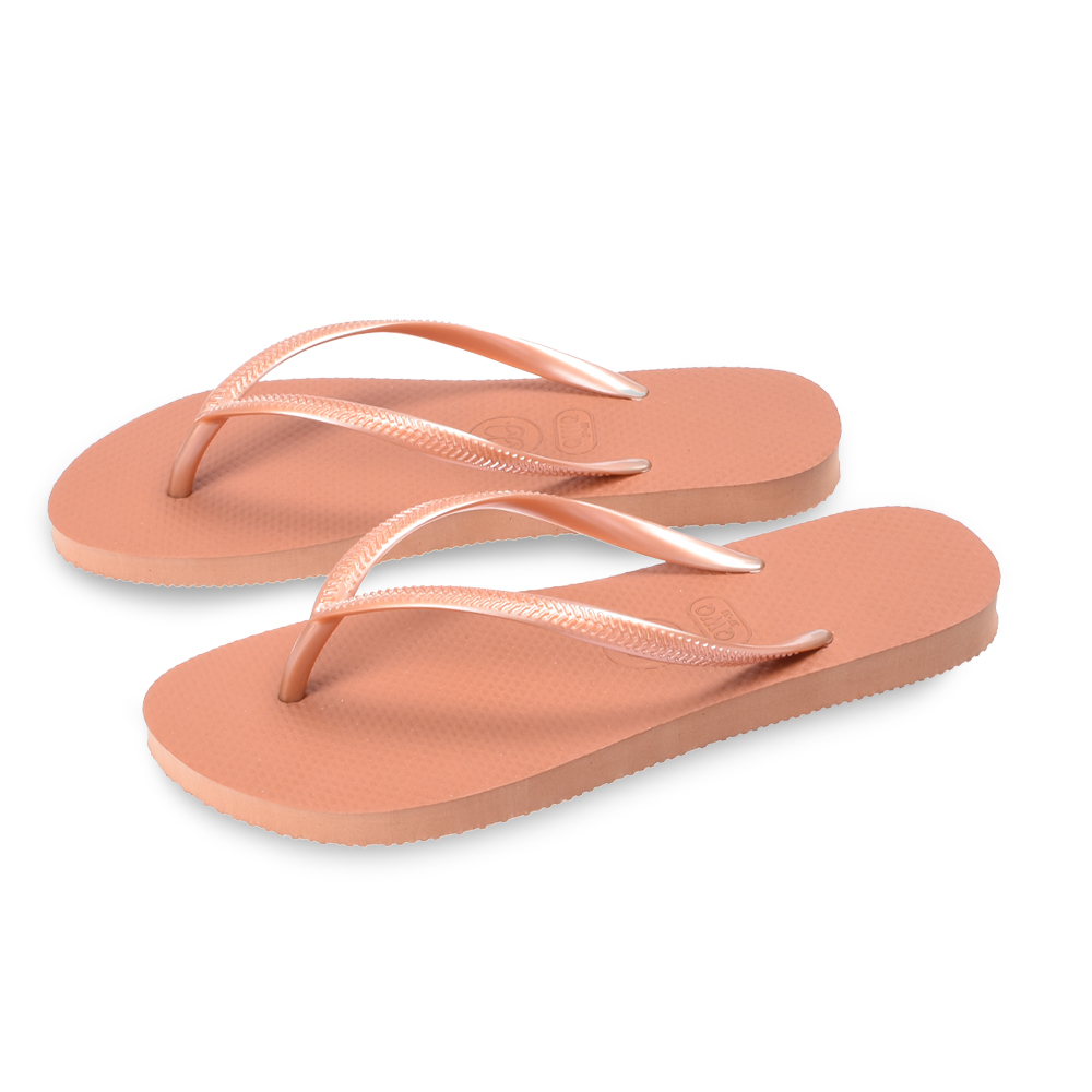 Slim窈窕系列 泰式奶茶色 女款平底人字夾腳拖