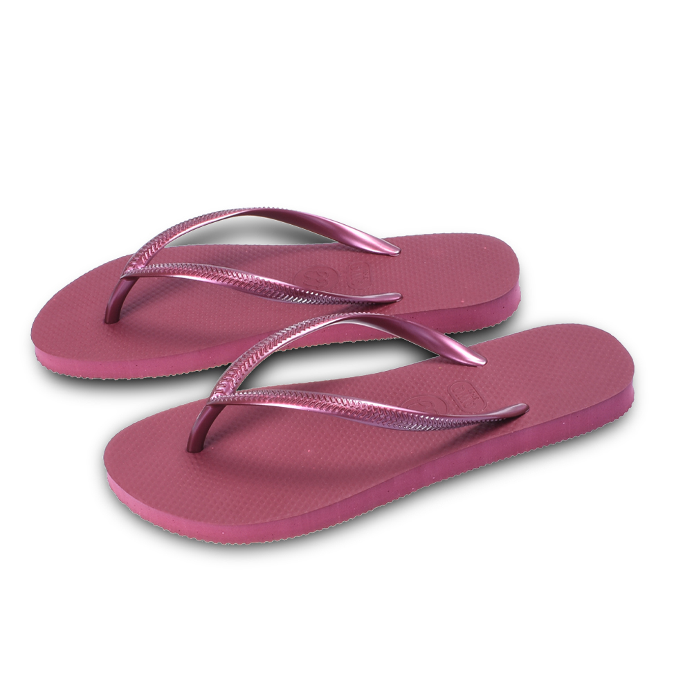 Slim窈窕系列 葡酒紅 女款平底人字夾腳拖