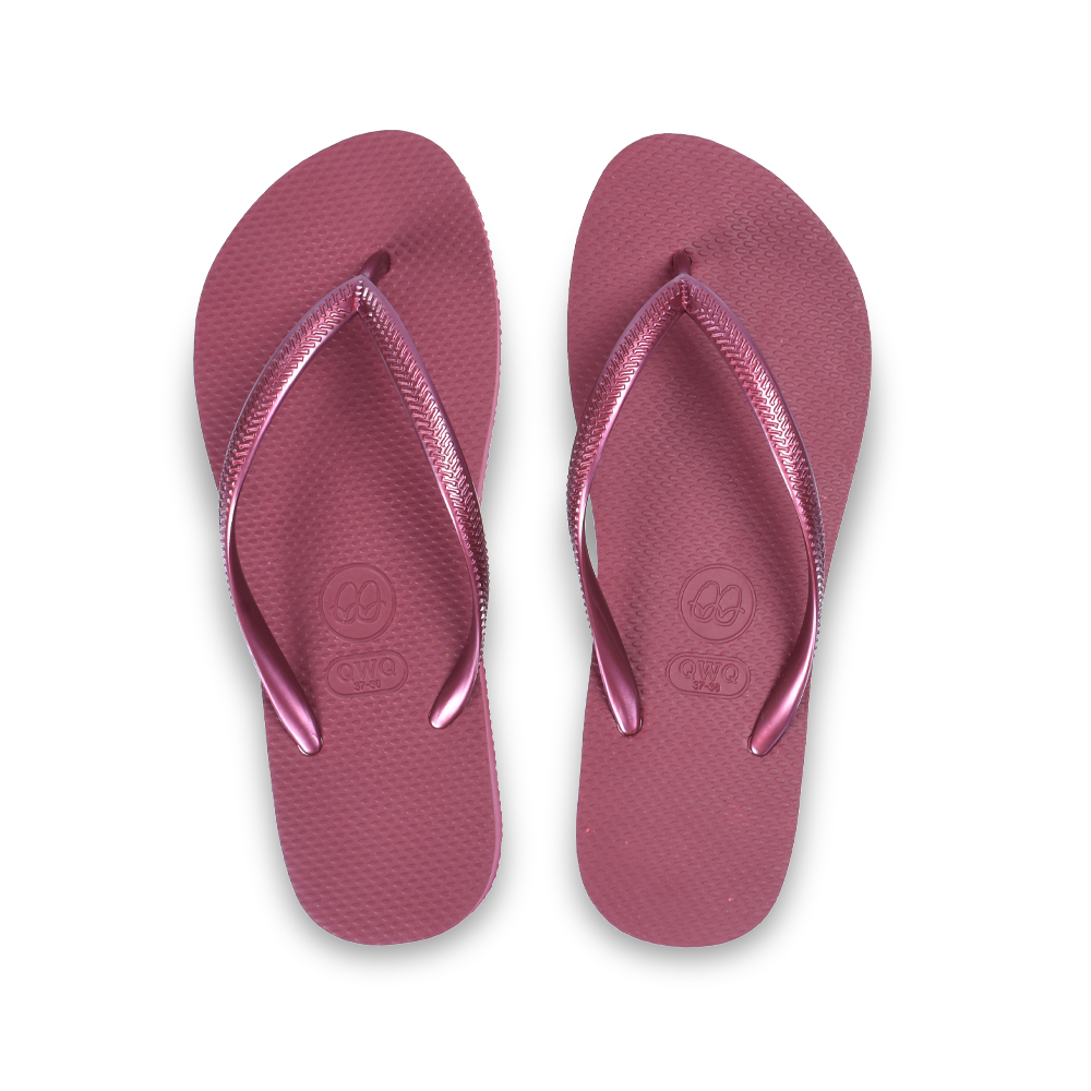 Slim窈窕系列 葡酒紅 女款平底人字夾腳拖