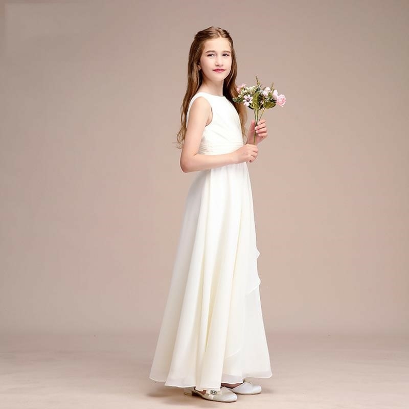 斜擺雪紡長禮服