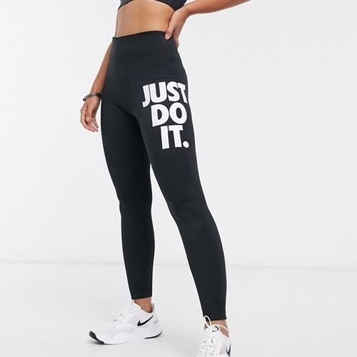 Nike Big Logo Just Do It Leggings Women Black