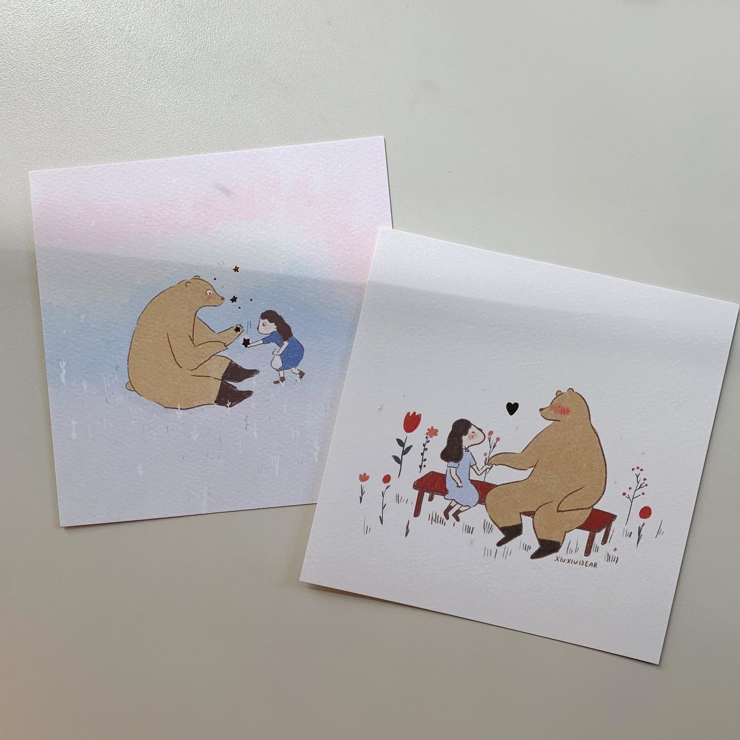 咻咻熊  小燙金方形明信片