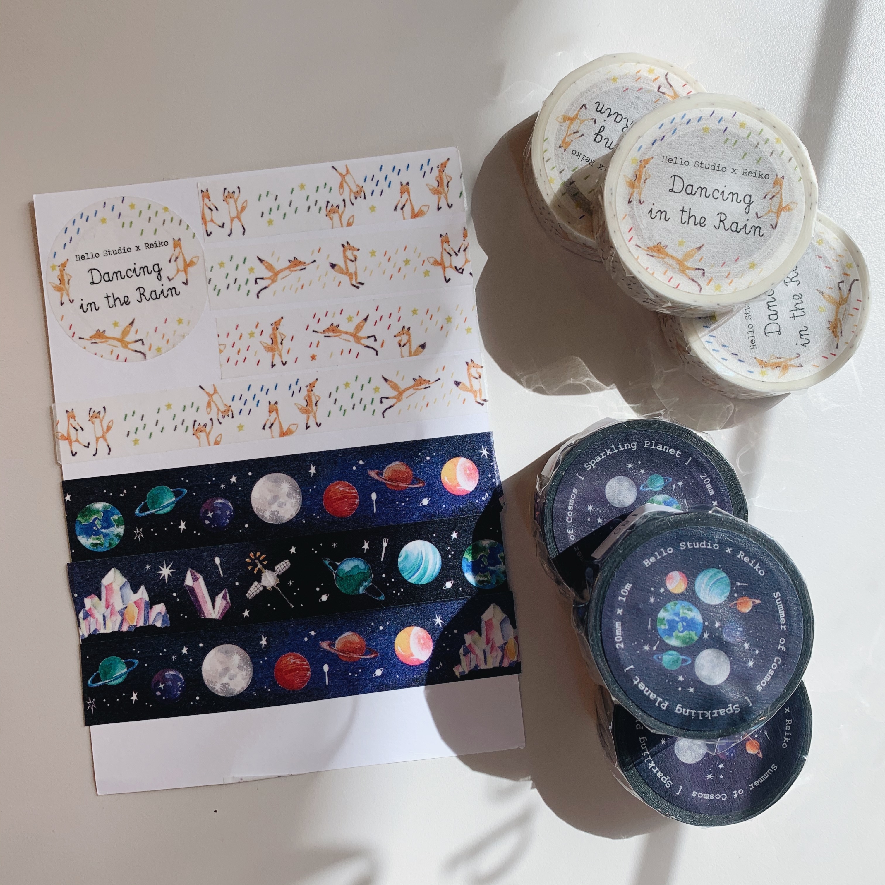 Reiko 下雨狐狸 Dancing in the rain 和紙膠帶｜Hello Studio 你好工作室