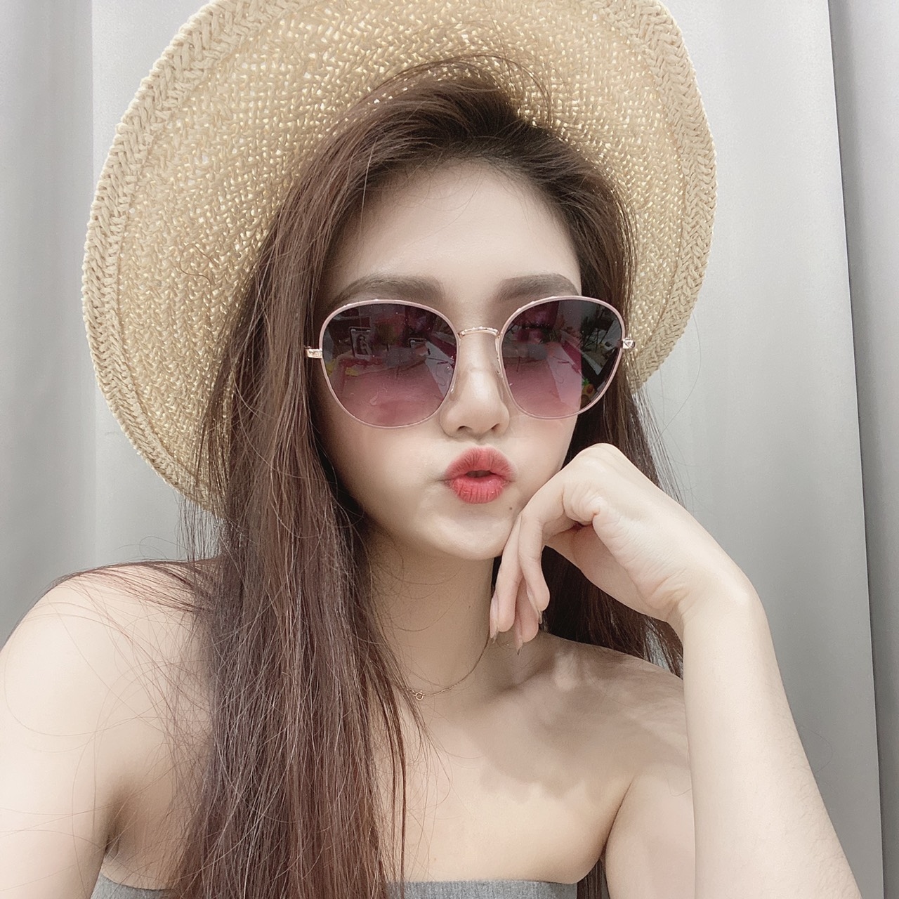 S01661631 韓系復古方圓墨鏡/五色