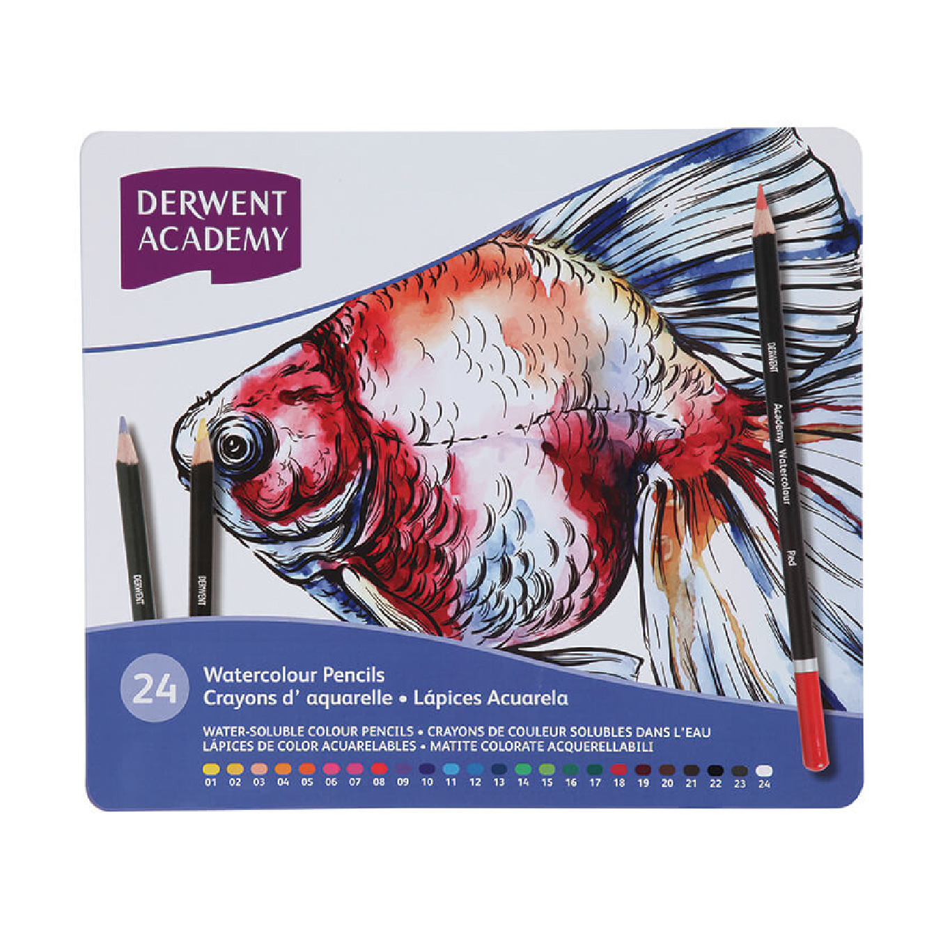 DERWENT德爾文 水性色鉛筆24色鐵盒裝 ACA-2301942A
