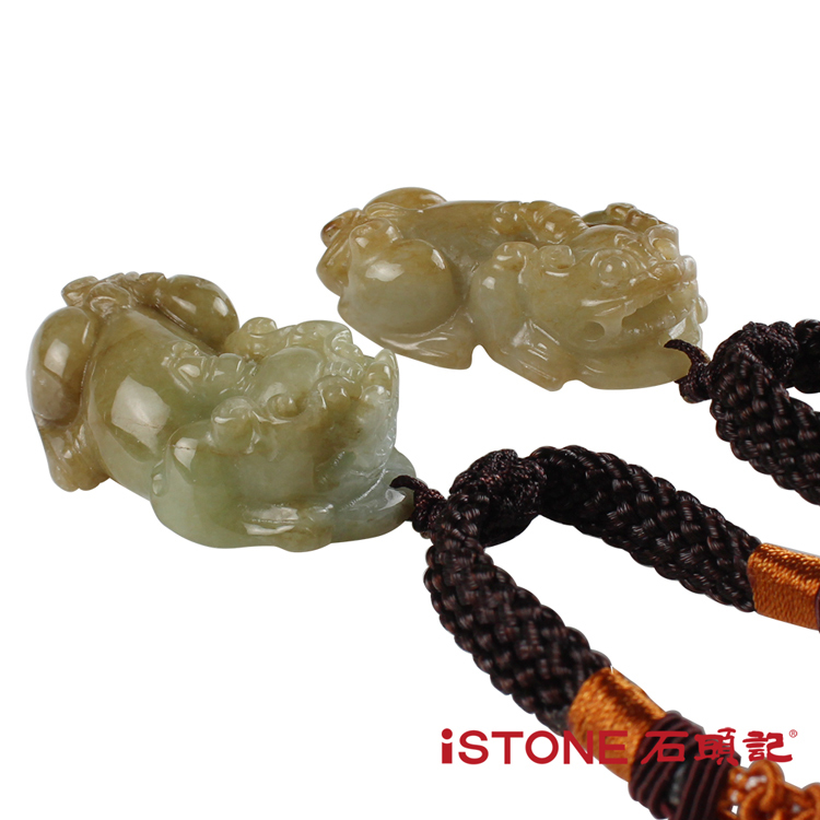 翡翠貔貅項鍊-極致招財(一對) 石頭記