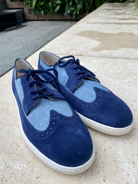 SANTONI Lace-up Suede Low-top Sneakers