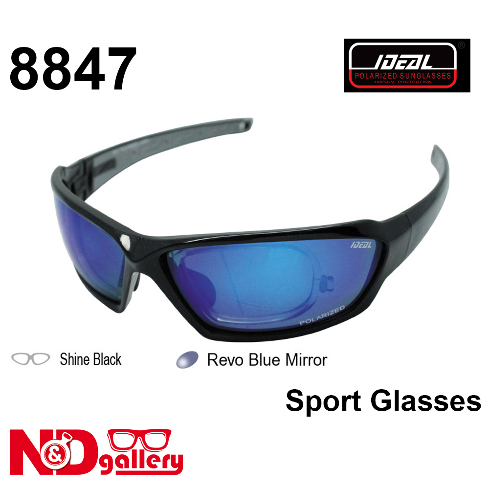 Ideal tac polarized 8847 Sport Sunglasses Revo Blue Mirror Frame