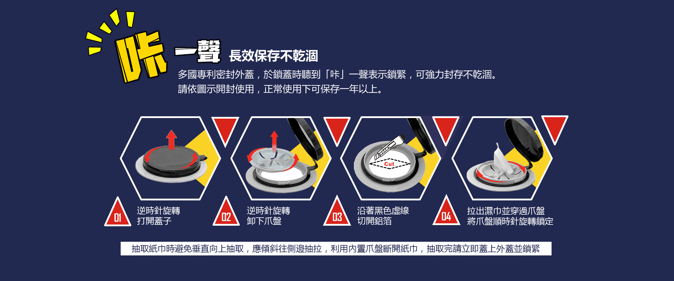 OU88除油紙巾專利密封外蓋長效保存不乾涸