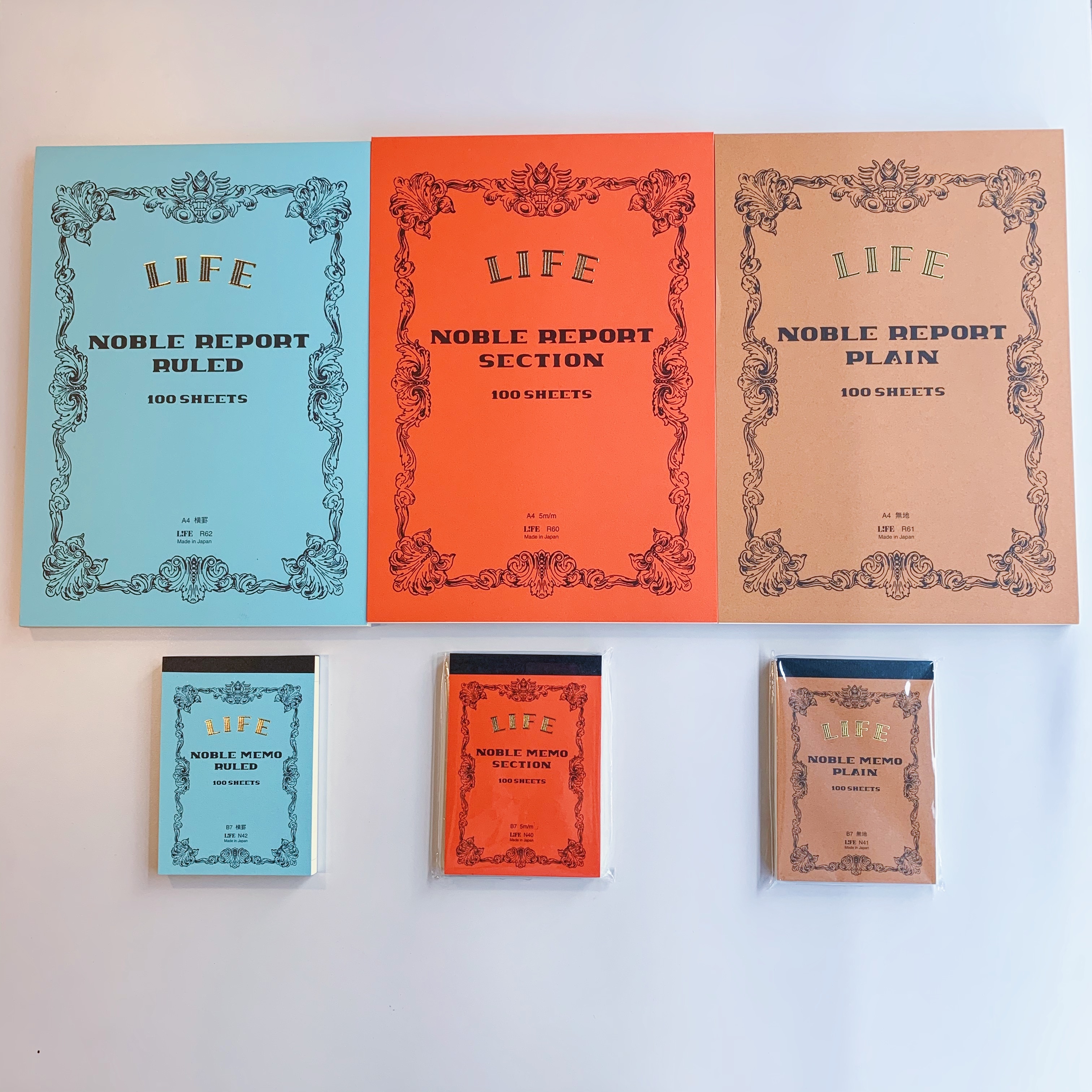 日本 LiFE NOBLE上掀式可撕筆記本 A4（空白／橫線／方格）