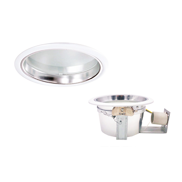 【經濟款】E27 燈泡 專用 崁燈 插式崁燈 橫插加玻 崁入孔 15公分 玻璃 白色 鐵框 LED