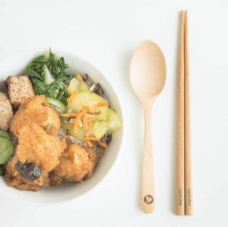 【好日子原木餐具(含1雙筷子1隻湯匙)|櫸木及荷木材質、水性環保塗料，較不易發霉】