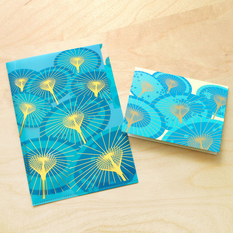 《台灣風味・傳統紙傘》三層資料夾與卡片組