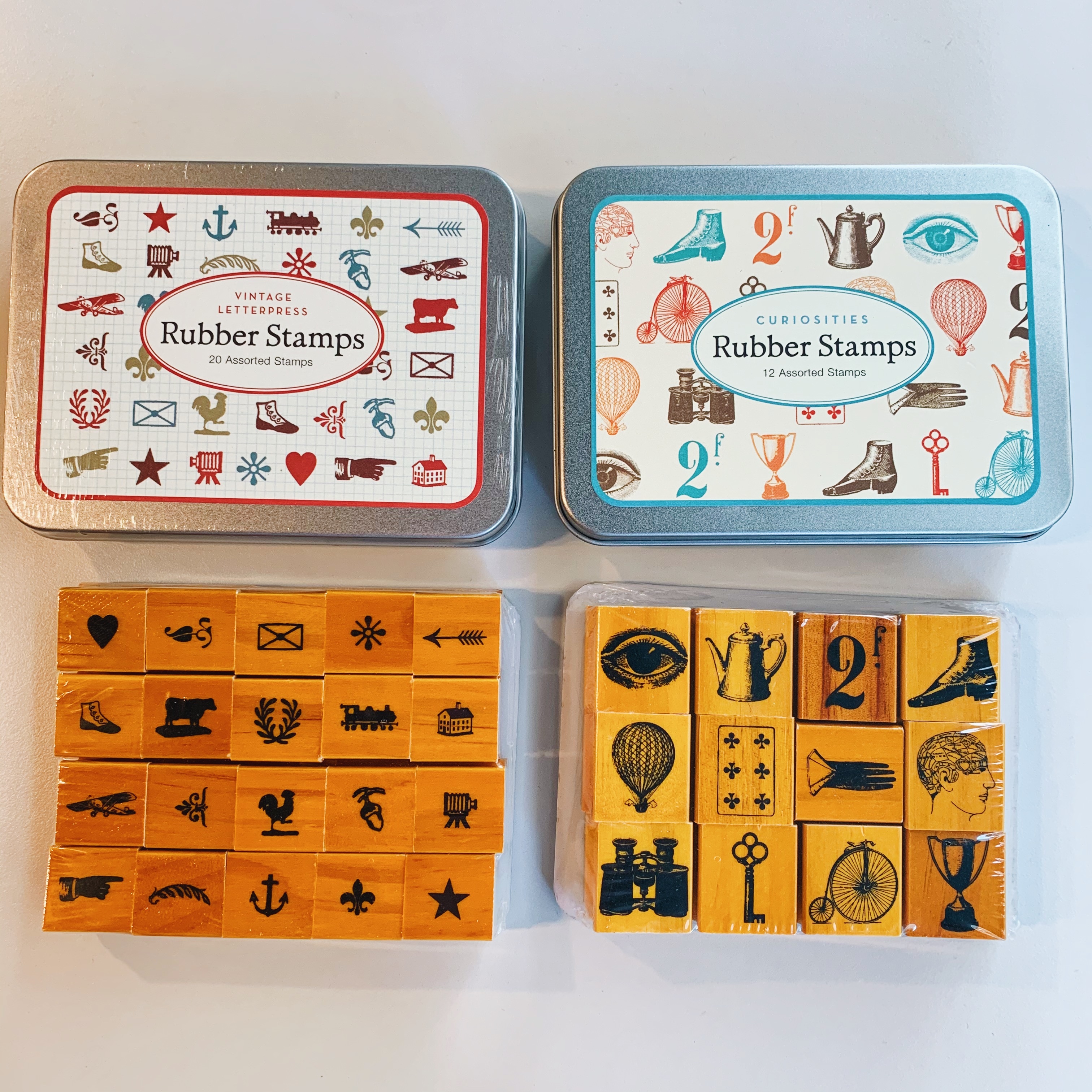 Cavallini 印章組(小盒）復古圖樣／珍奇古玩