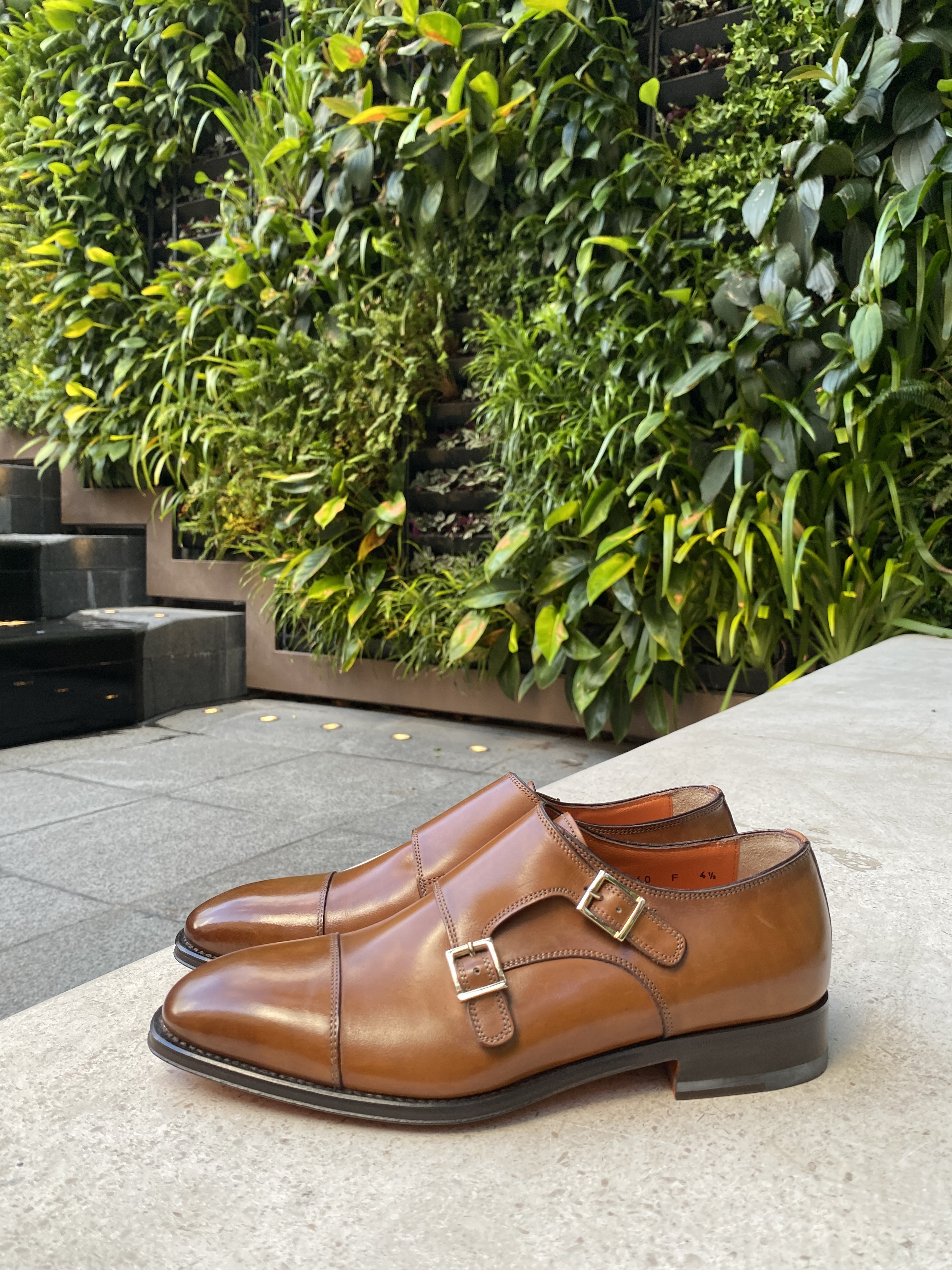 SANTONI Double-buckle Leather Shoes