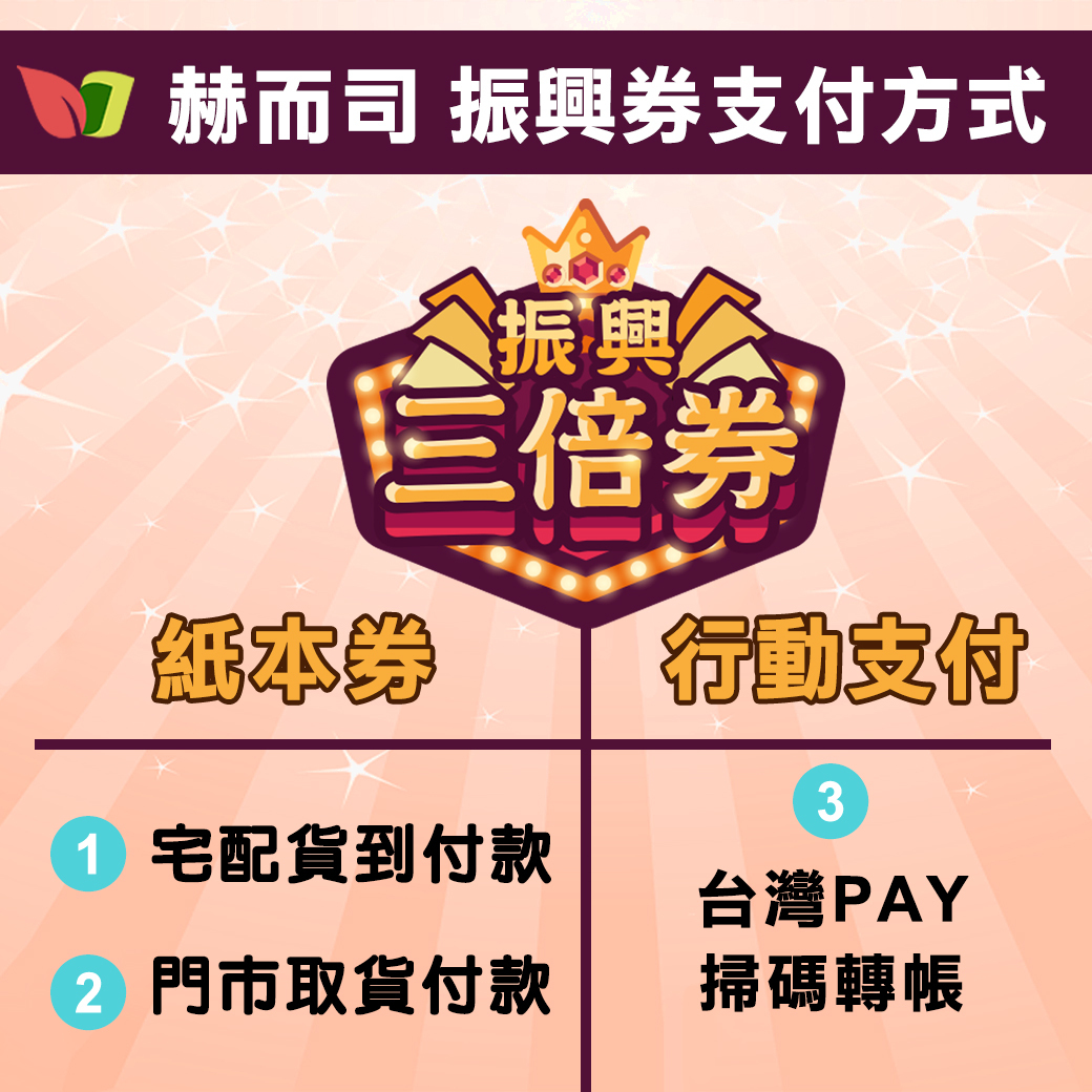 使用振興三倍券購買赫而司保健食品支付方式