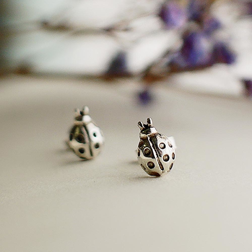 瓢蟲純銀耳環/SE527
