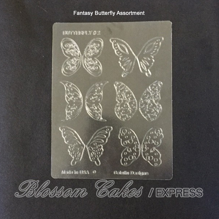 Gelatin Veining Sheet - Fantasy Butterfly Assortment