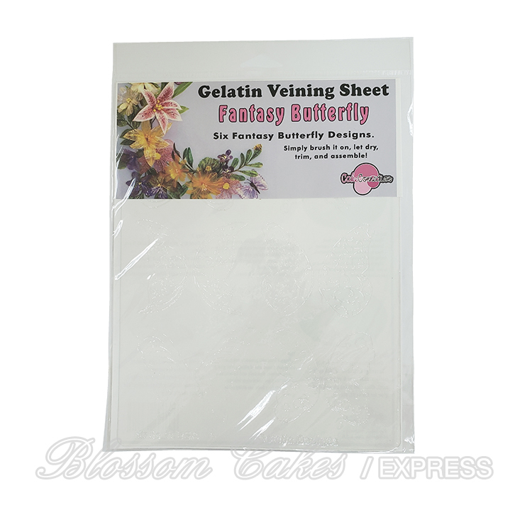 Gelatin Veining Sheet - Fantasy Butterfly Assortment