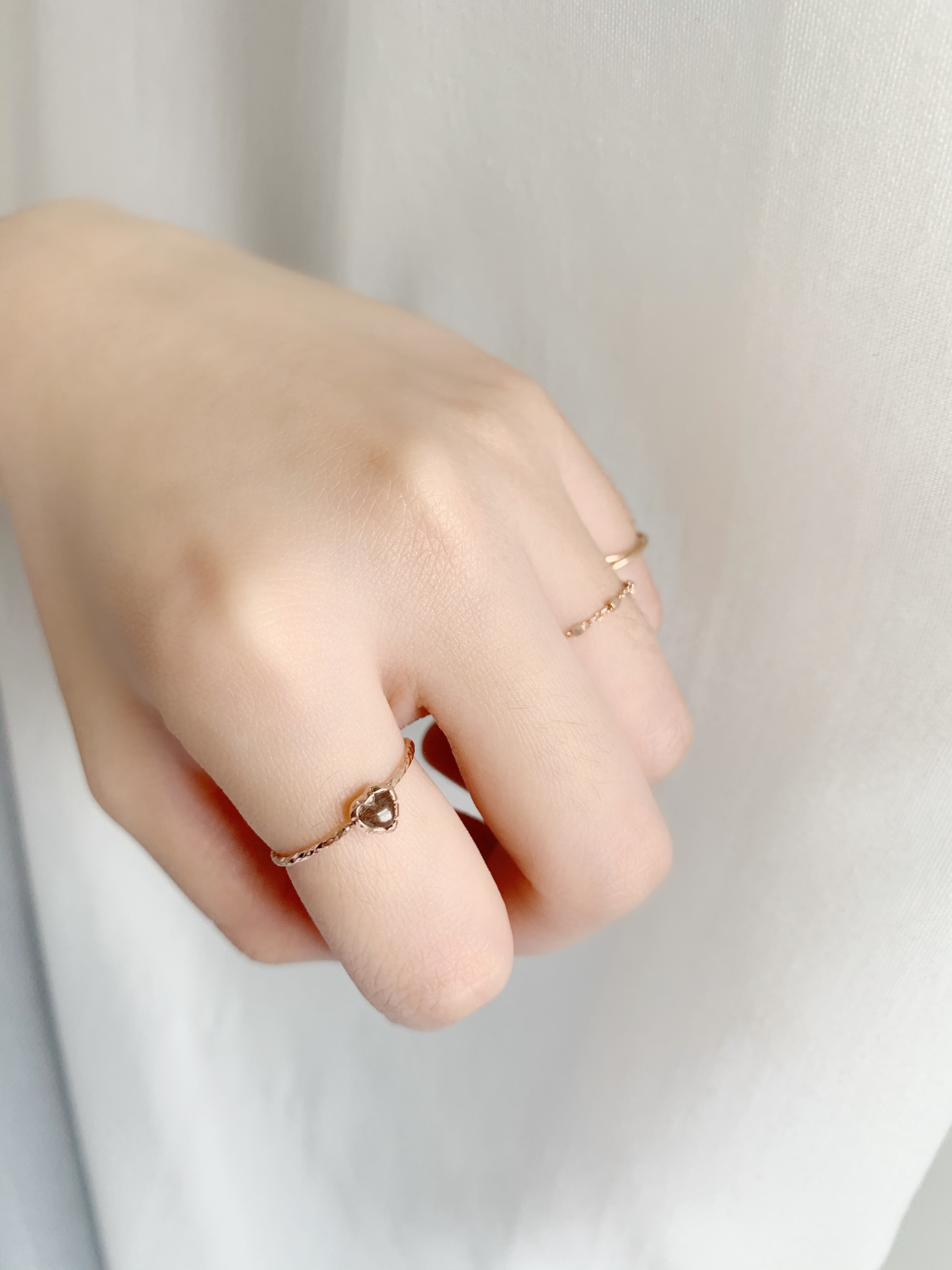 QQ heart 棕月光滿天星戒