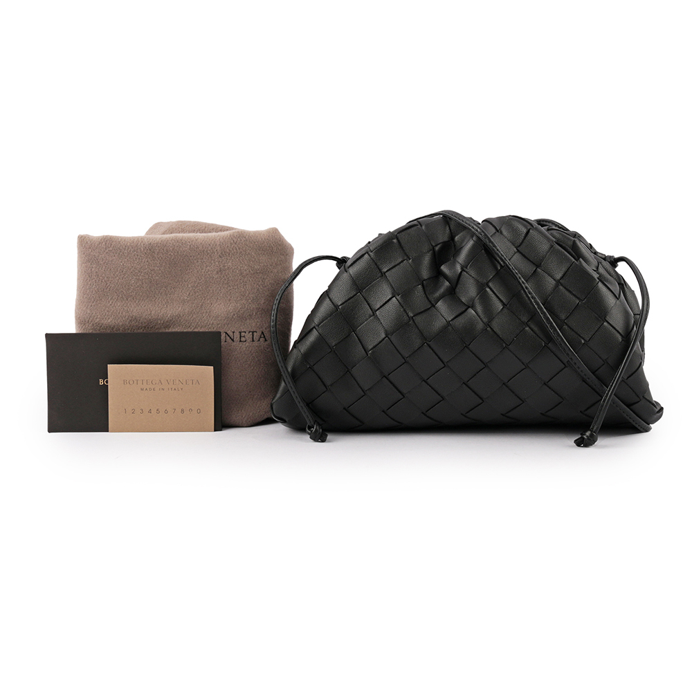 【BOTTEGA VENETA】小羊皮MINI POUCH編織雲朵包