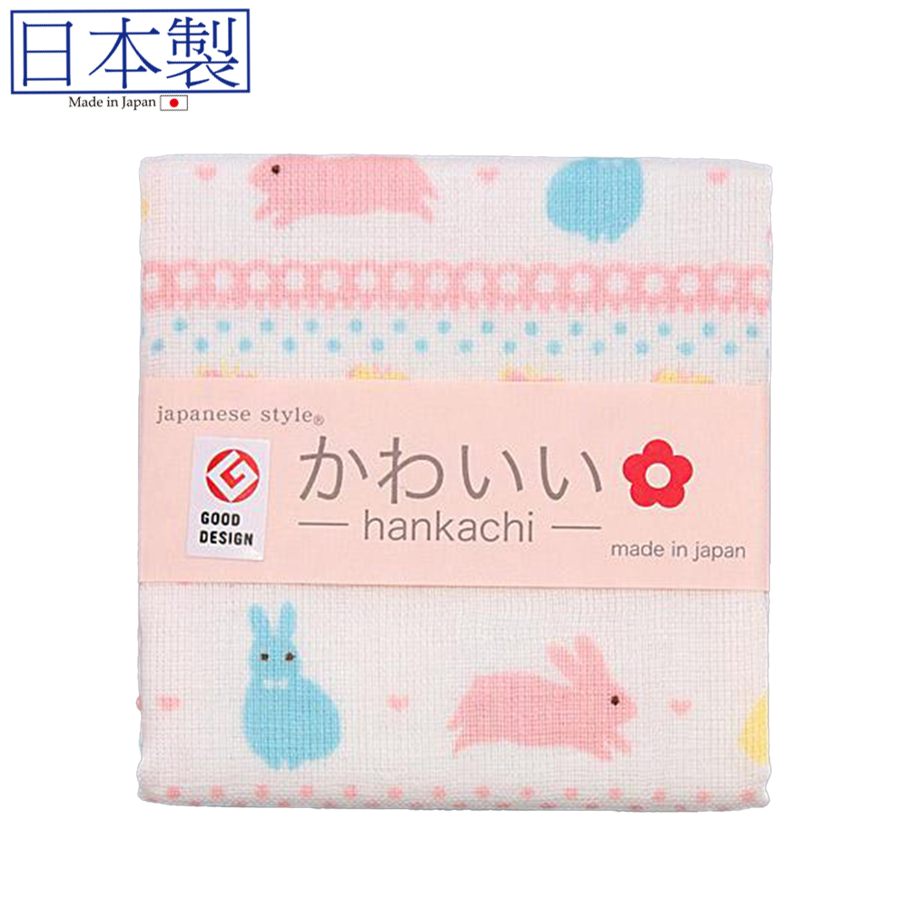 日式紗巾 30x30 (兔子) (日本製)