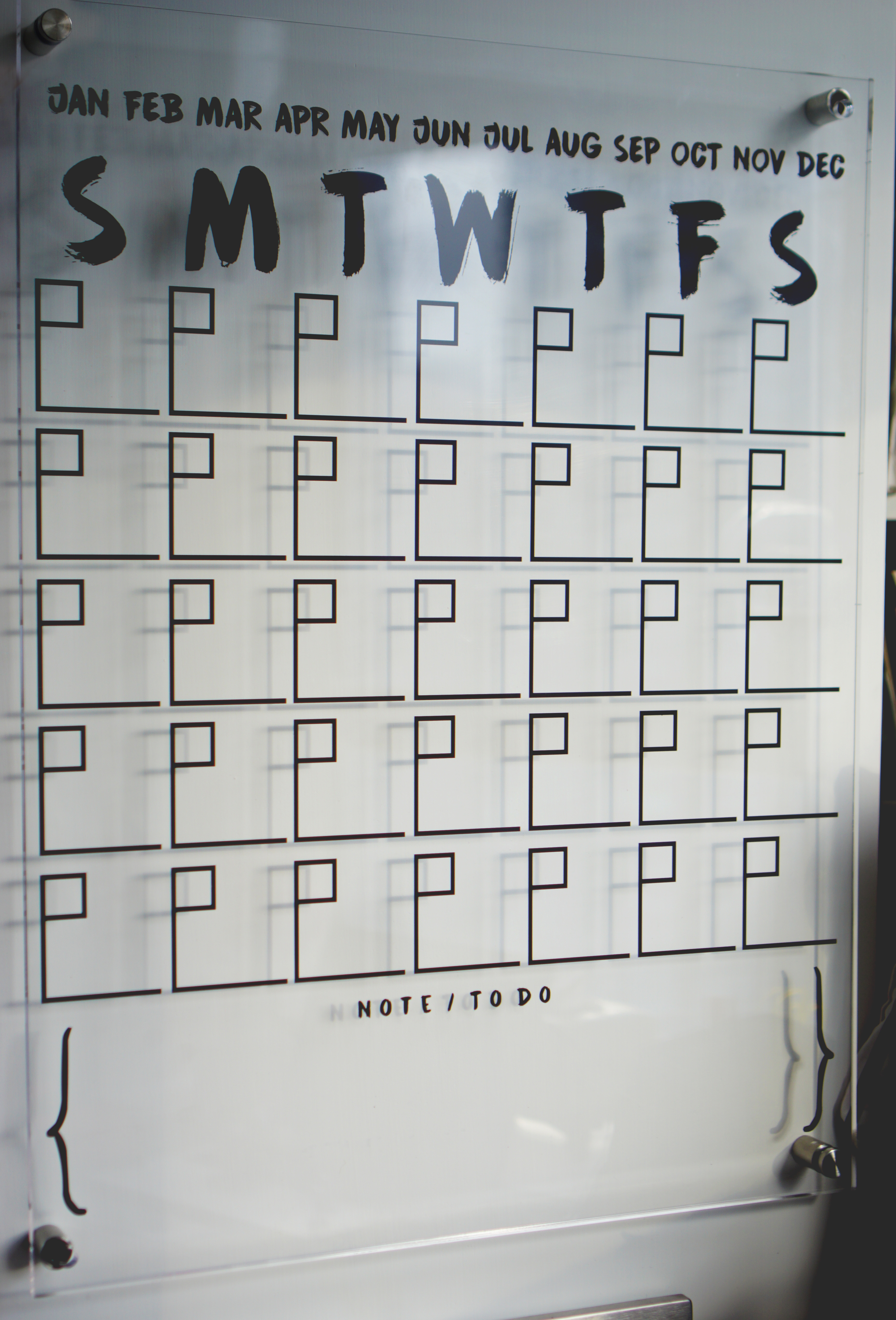 【我不完美但我可以】黑色亞加力月曆(牆上版)