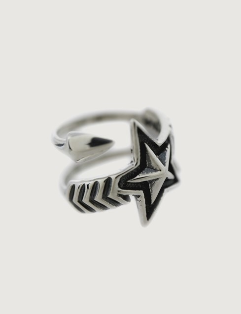 Double Large Arrow Large Star Ring
