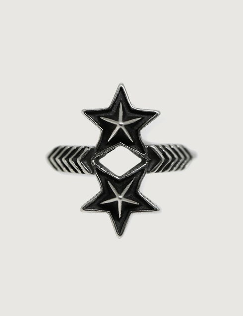 Double Arrow Double Small Star Ring