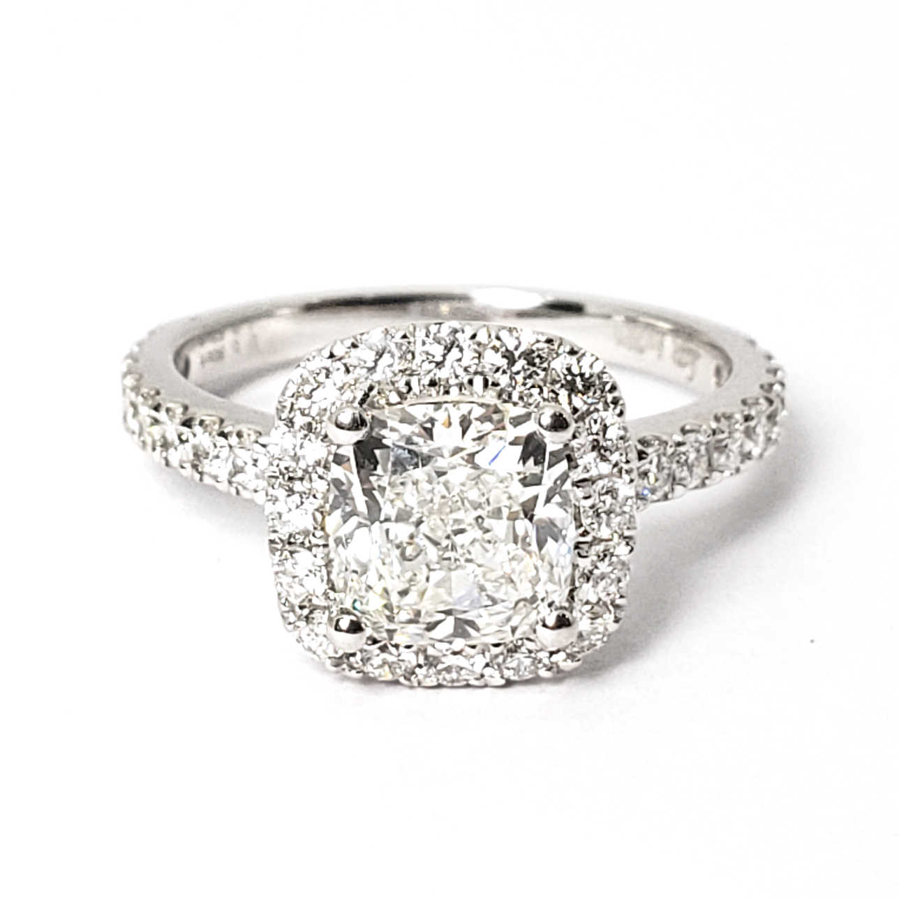 18k 白金天然鑽石圍石戒指托