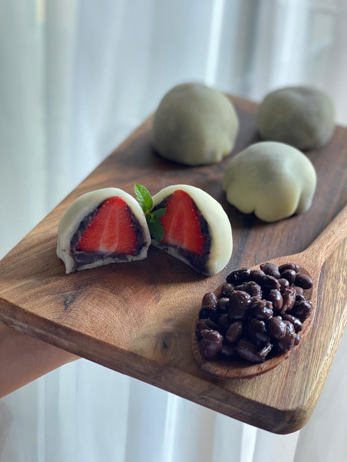 草莓, 糯米粉, 黑豆, 食譜, 家常菜, 煮餸, 麻糬, 甜品, 大福, 糯米, 丹波黑豆