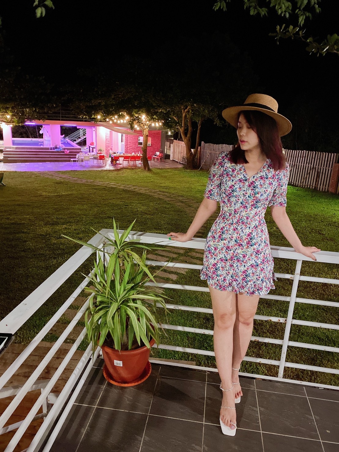 編織平頂帽 (黑/ 白)