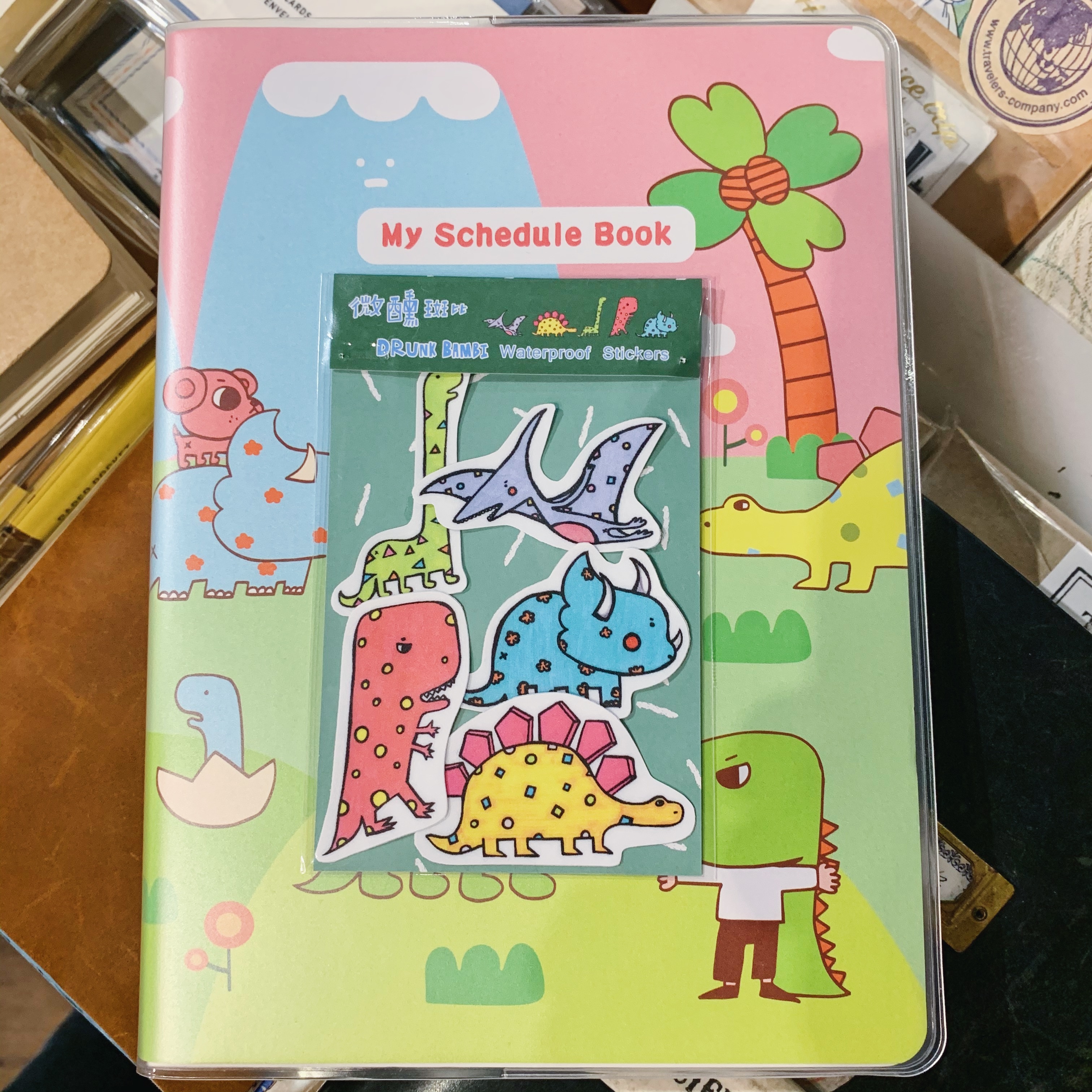 恐龍世界 5入防水貼紙組｜微醺斑比