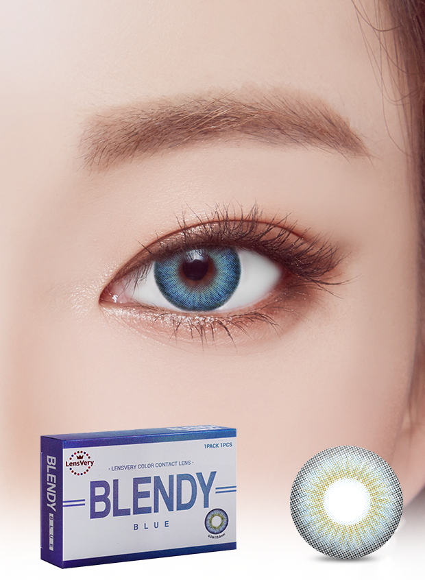 LensVery Blendy Blue 冰樂藍 季拋彩妝隱形眼鏡｜每盒1片