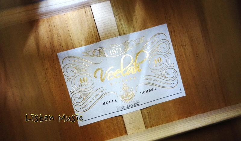 Veelah Veelah V7-SAS-DC 全單板 民謠吉他 木吉他 (附原廠硬琴盒、配件包) 第 4 張圖片｜三峽吉他 / Bass