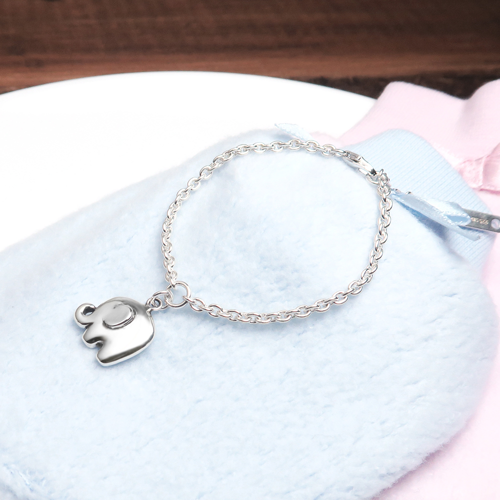 小象寶寶 親子兒童手鍊(細版) 925純銀客製化刻字手鍊