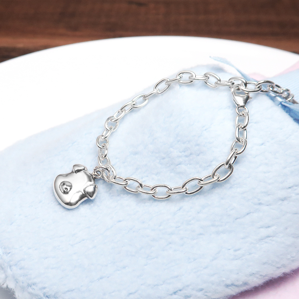 福氣小豬 親子兒童手鍊(寬版) 925純銀客製化刻字手鍊