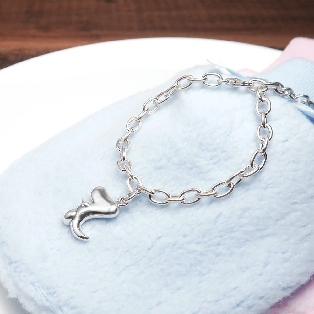 小恐龍 親子兒童手鍊(寬版) 925純銀客製化刻字手鍊