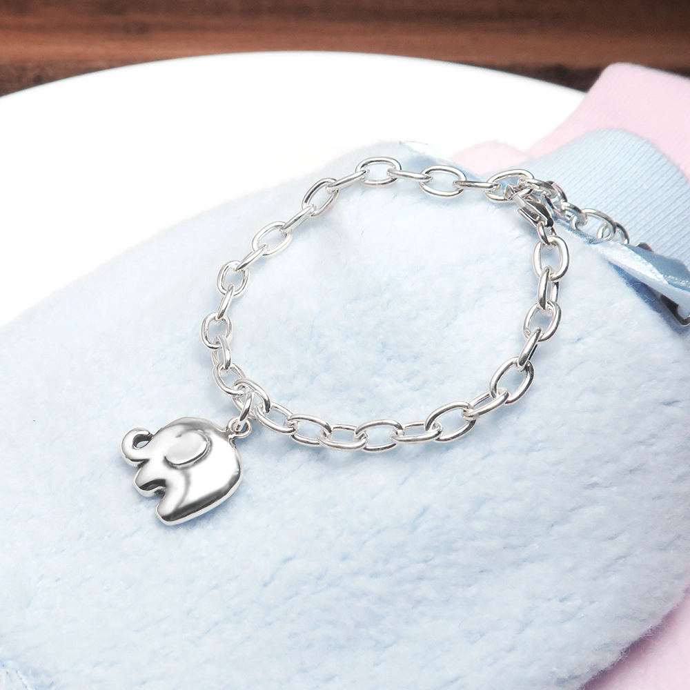 小象寶寶 親子兒童手鍊(寬版) 925純銀客製化刻字手鍊