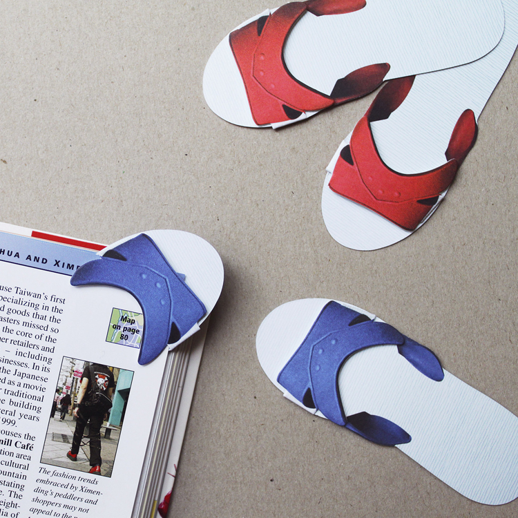 台灣拖鞋書籤・到書裡走走