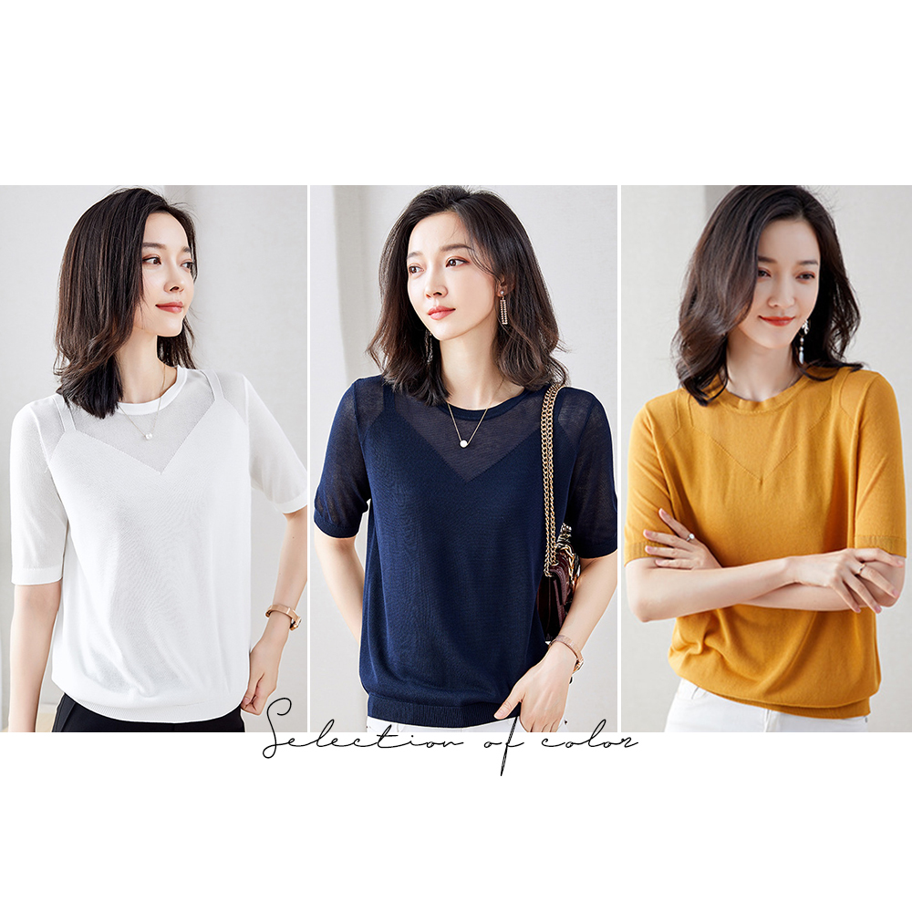 DEER.W 鏤空吊帶V領針織上衣