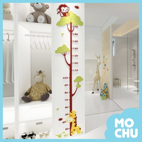 可愛猴子樹3D壓克力身高尺
