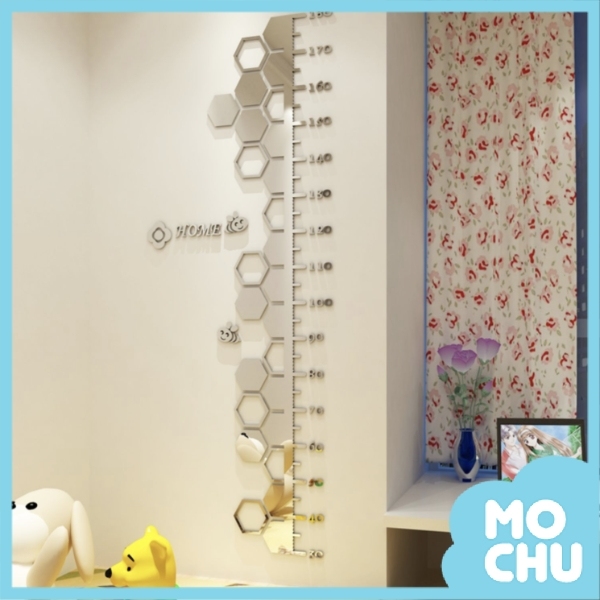 鏡面蜂槽3D壓克力身高尺