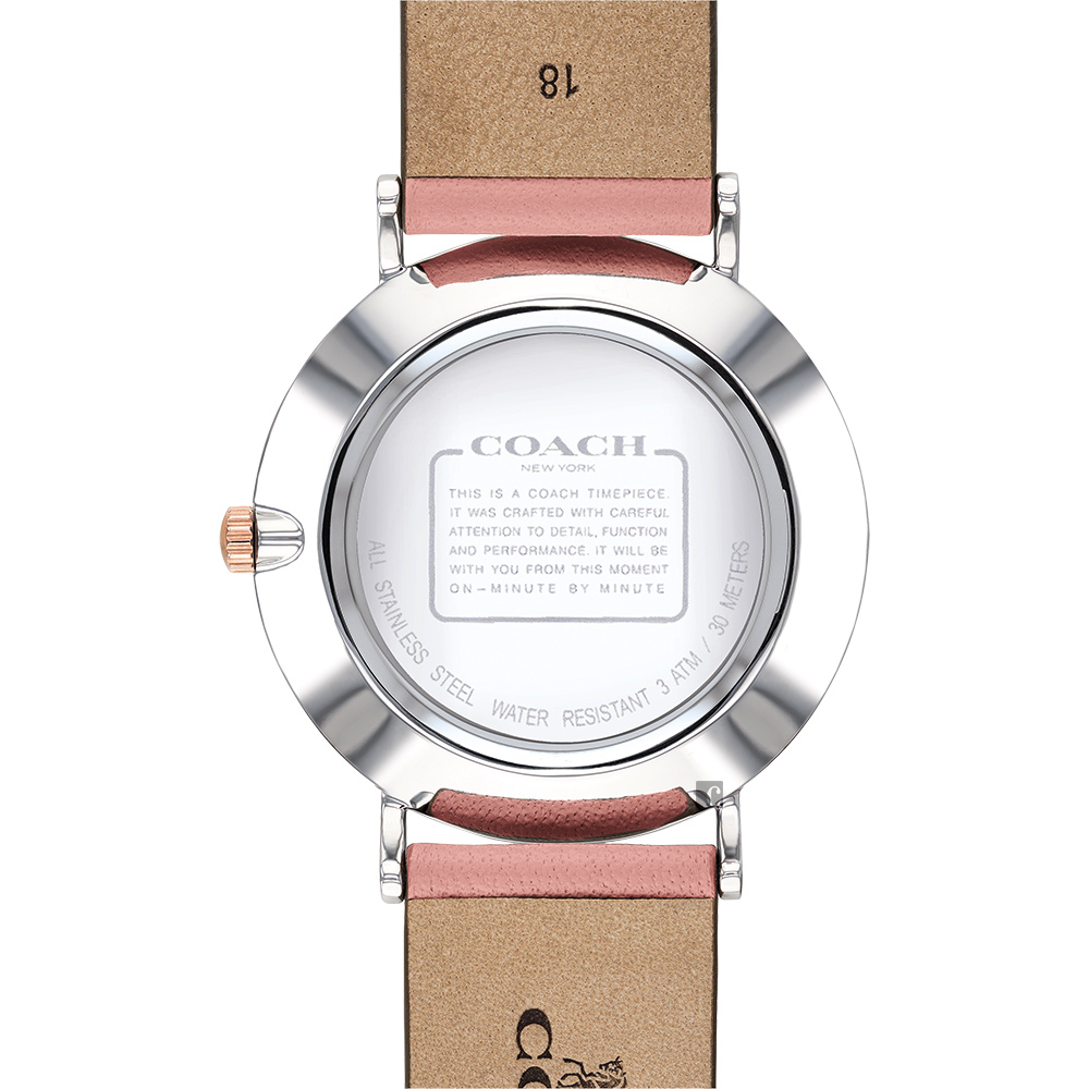 萬年鐘錶 - COACH 錶  經典LOGO 皮革女錶  14503258   錶徑36MM
