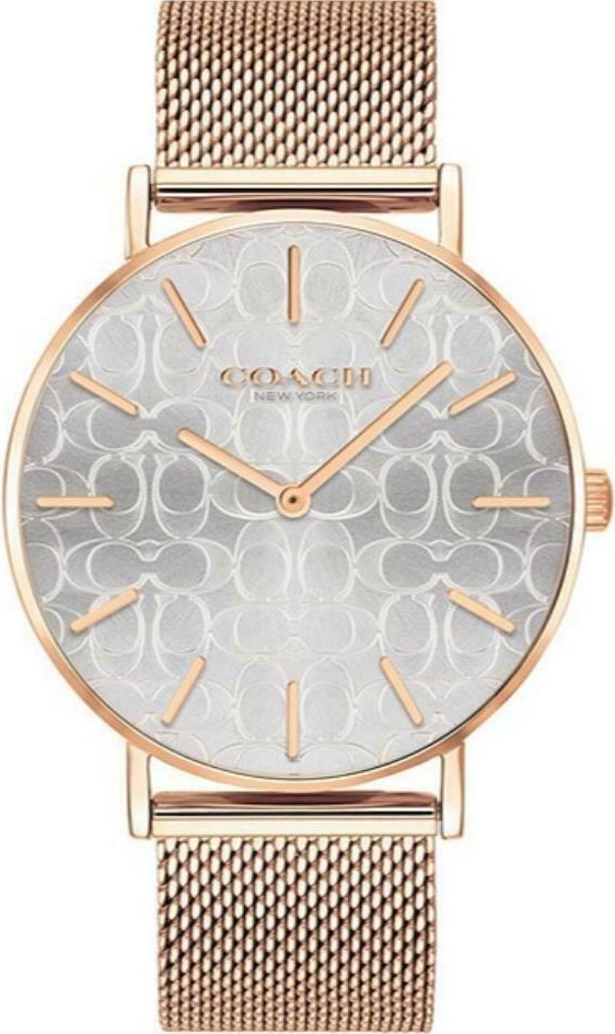 萬年鐘錶 - COACH 錶  玫瑰金 經典LOGO 不鏽鋼米蘭錶帶女錶   14503386  錶徑36MM