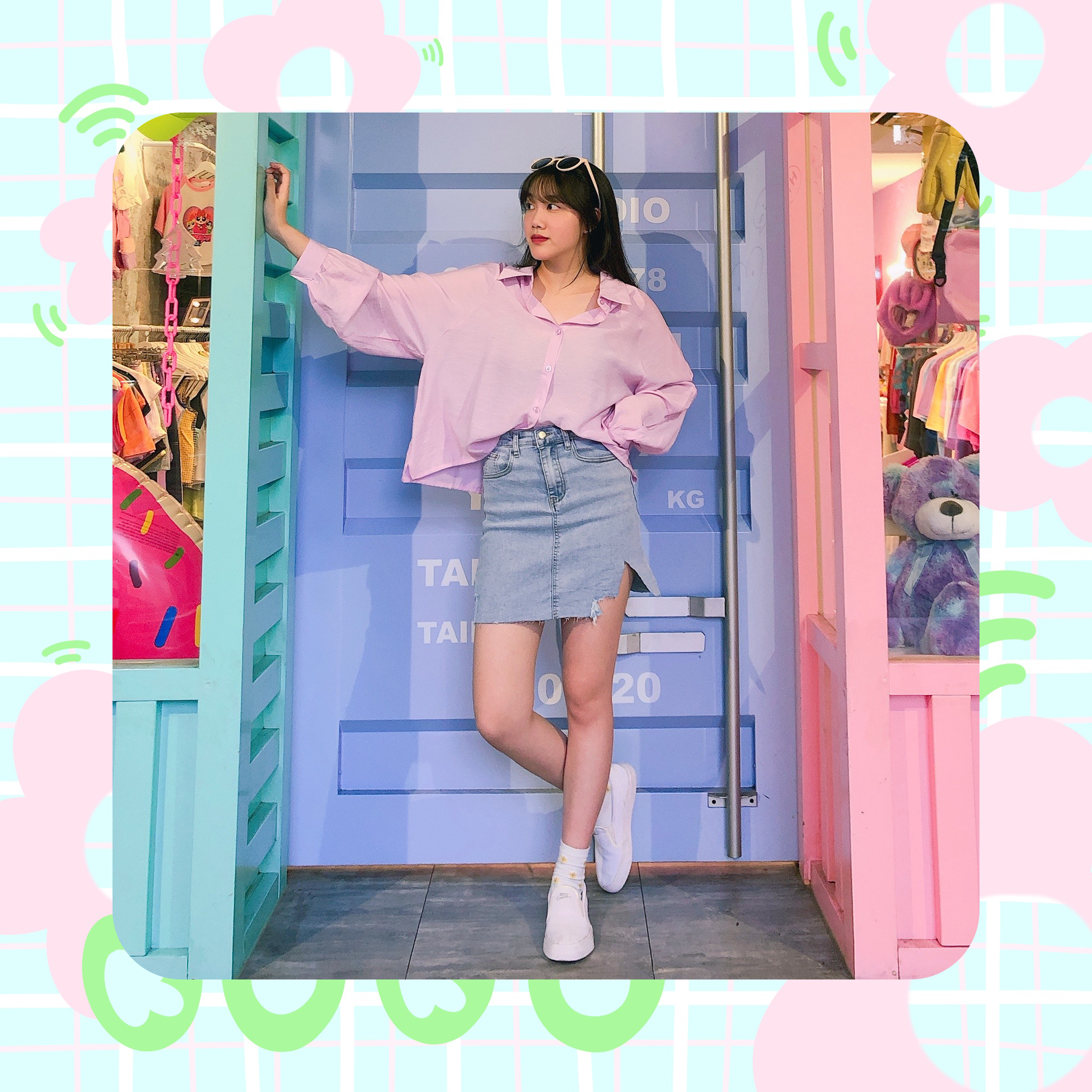 ♡ ここ這裡 ♡ 糖果色質感短版襯衫